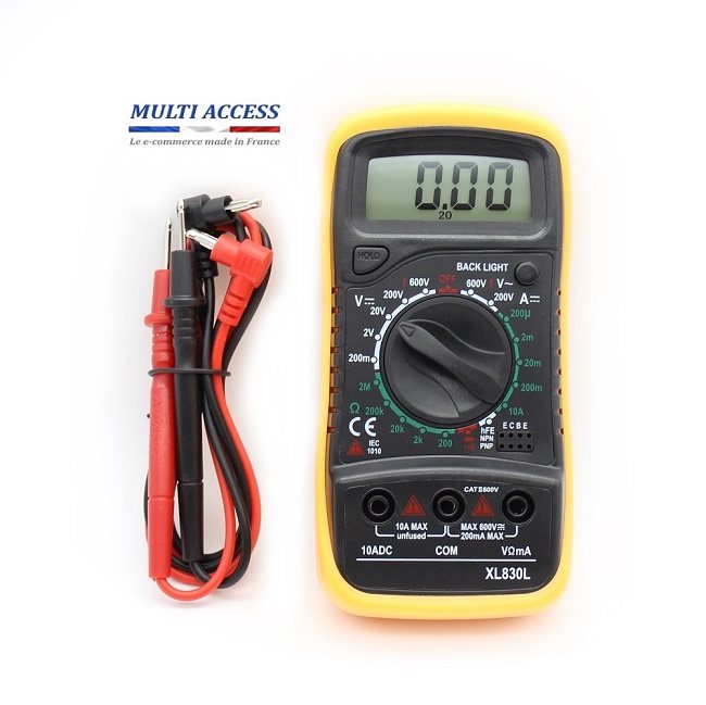 1 Multimètre Numérique Digital XL830L Voltmètre Testeur Electrique digital écran LCD 600V