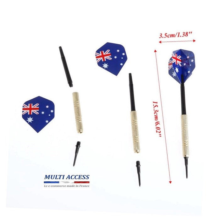 12X Fléchettes pointe plastique 14g Ailettes Drapeau Pour Cible Électronique
