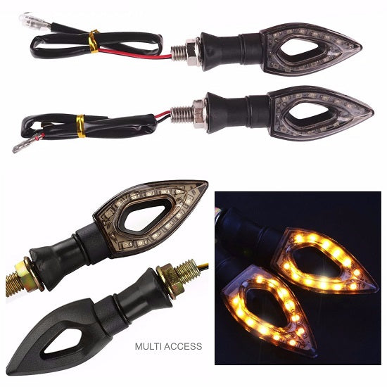 Paire de clignotants 12 LED Moto Scooter Quad Universel orange