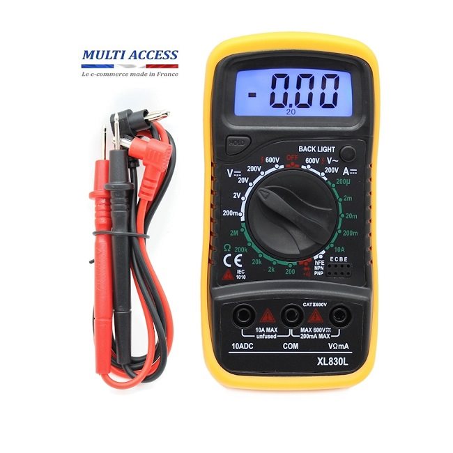 3 Multimètre Numérique Digital XL830L Voltmètre Testeur Electrique digital écran LCD 600V