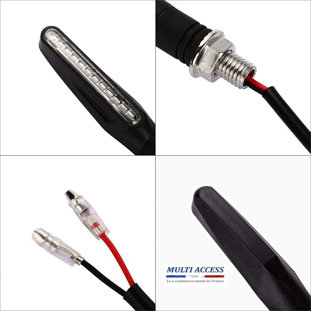 4 X Clignotants LED Séquentiel Ambre Moto Scooter Universel Ampoule Feu E11