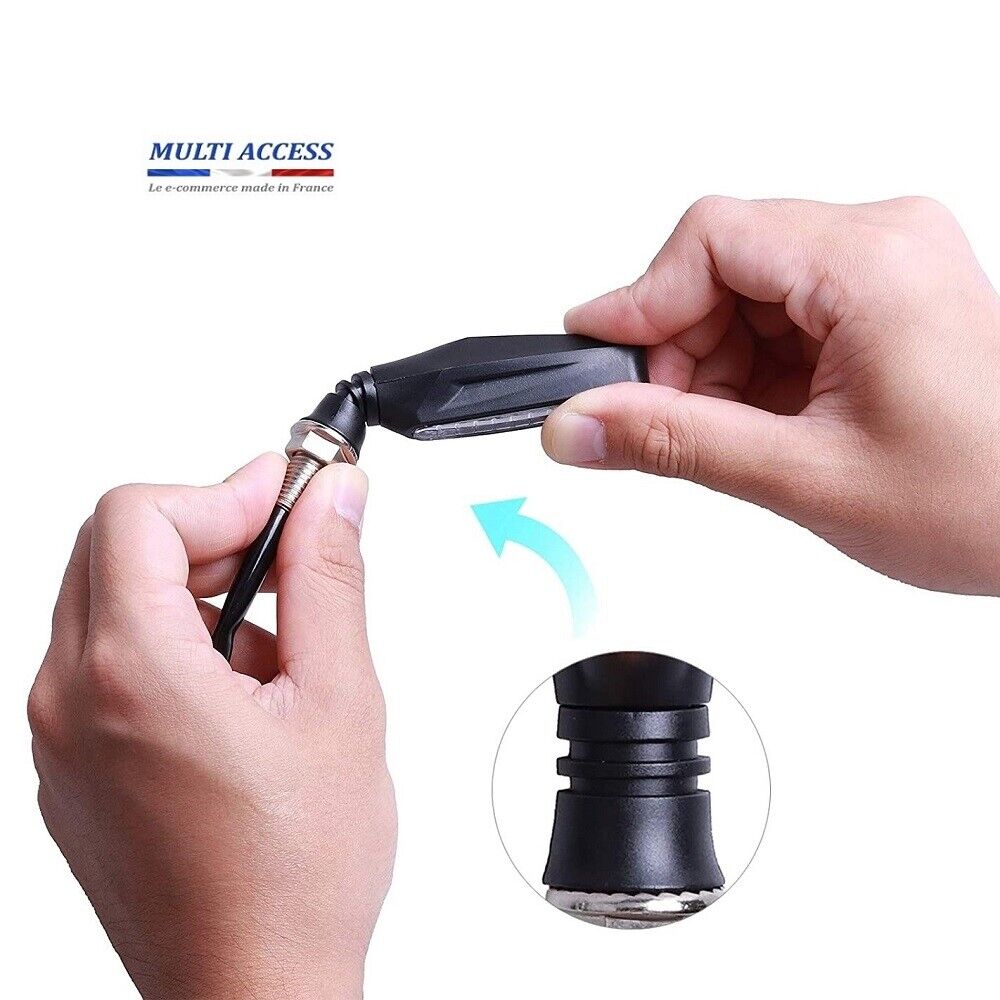 4 X Clignotants LED Séquentiel Ambre Moto Scooter Universel Ampoule Feu E11
