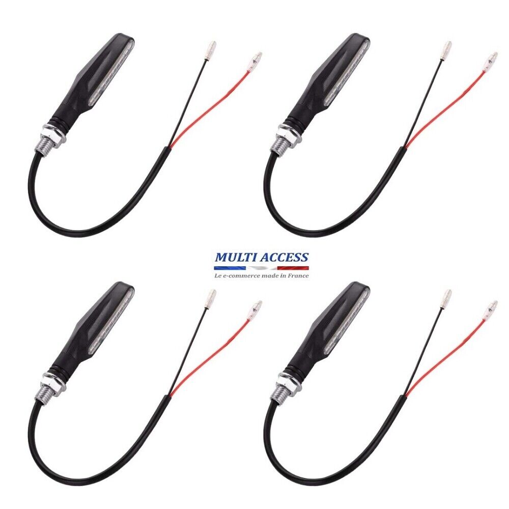 4 X Clignotants LED Séquentiel Ambre Moto Scooter Universel Ampoule Feu E11