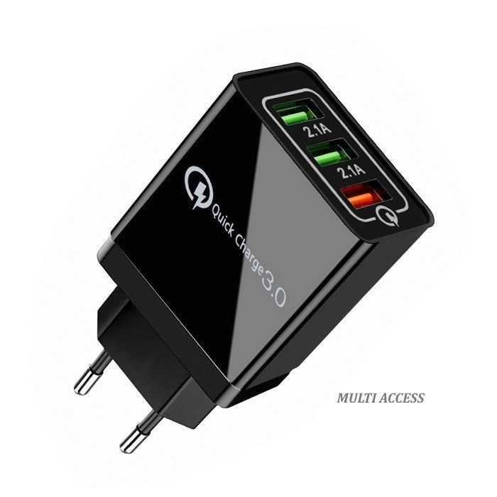 Chargeur Secteur USB 3 Ports Universel, Adaptateur Secteur USB, 1X USB charge rapide 1