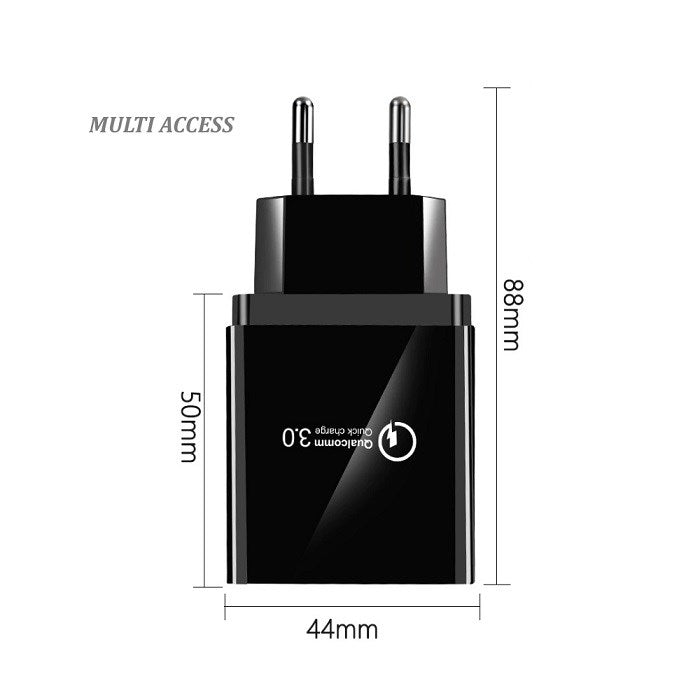 Chargeur Secteur USB 3 Ports Universel, Adaptateur Secteur USB, 1X USB charge rapide 3