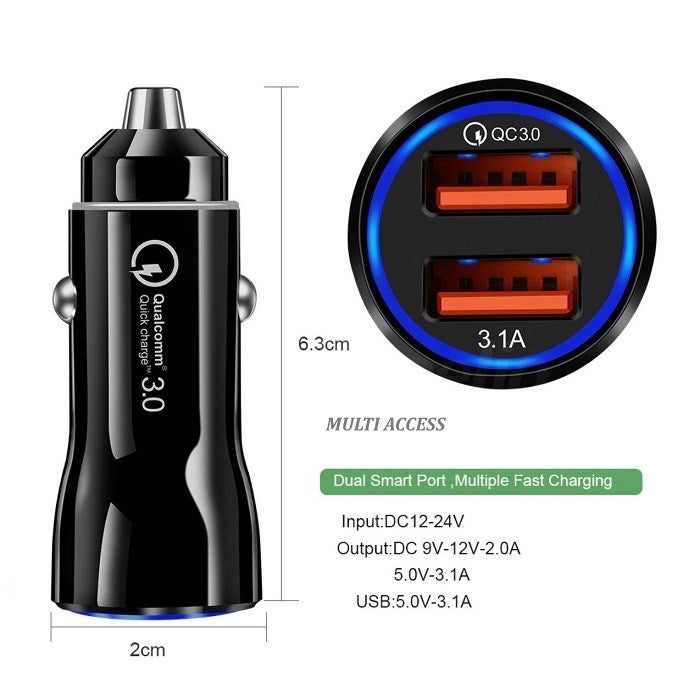 Chargeur allume cigare rapide double USB universel voiture 3
