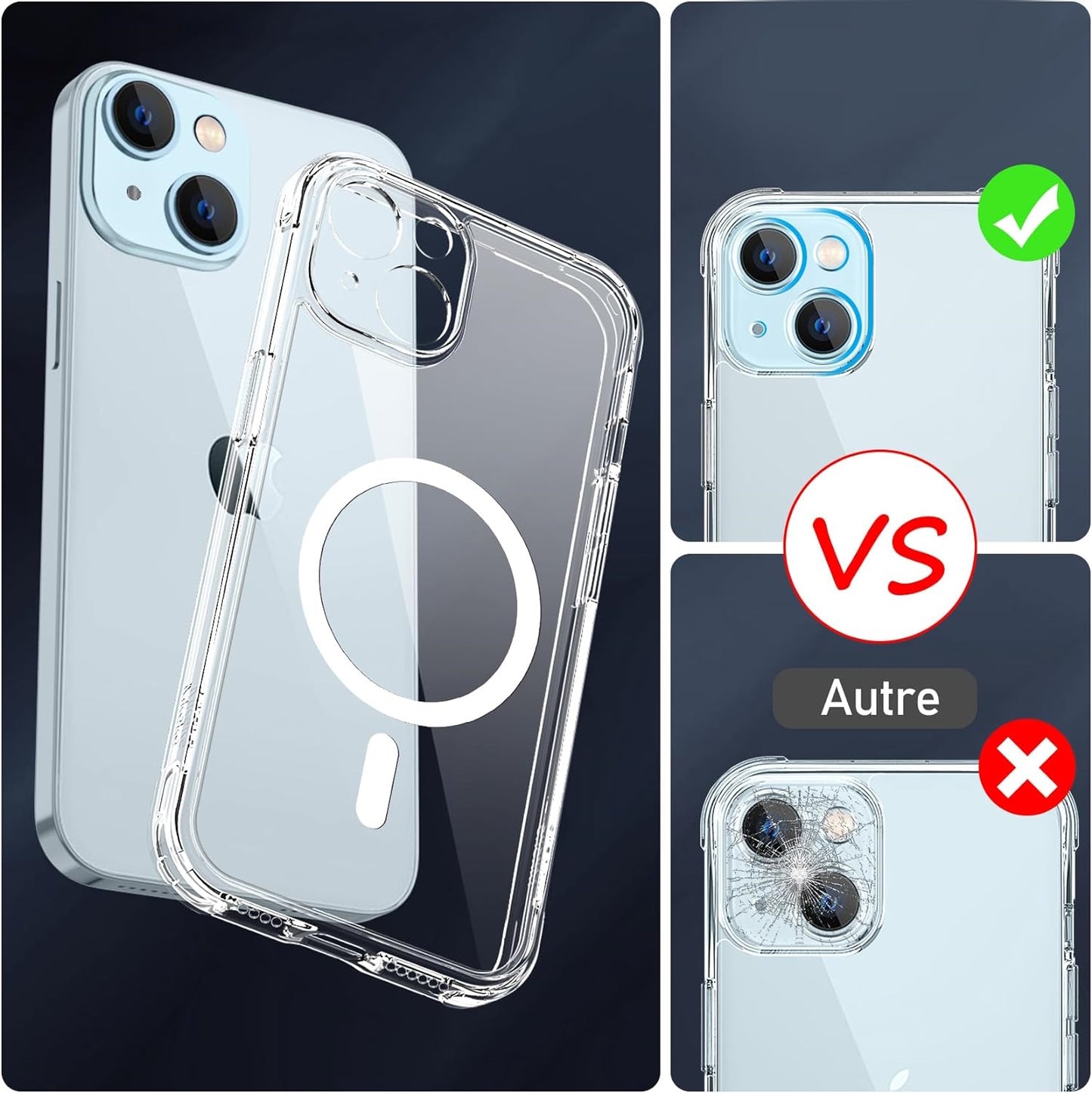 Coque Magnétique Magsafe iPhone 15 14 13 12 Pro Max Mini Antichoc