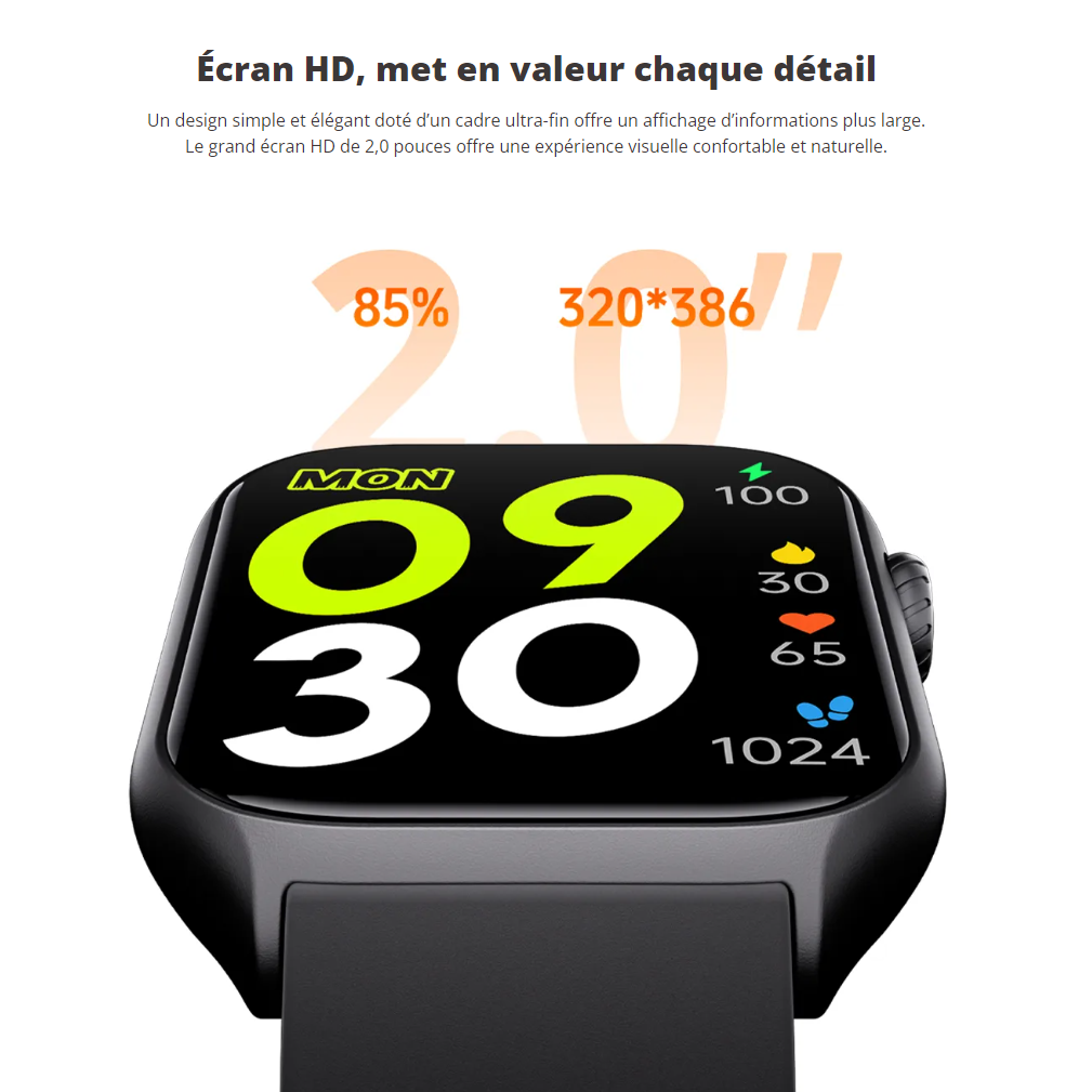 Montre Connectée Intelligente Bluetooth Sport Santé Appel Écran HD Android iOS