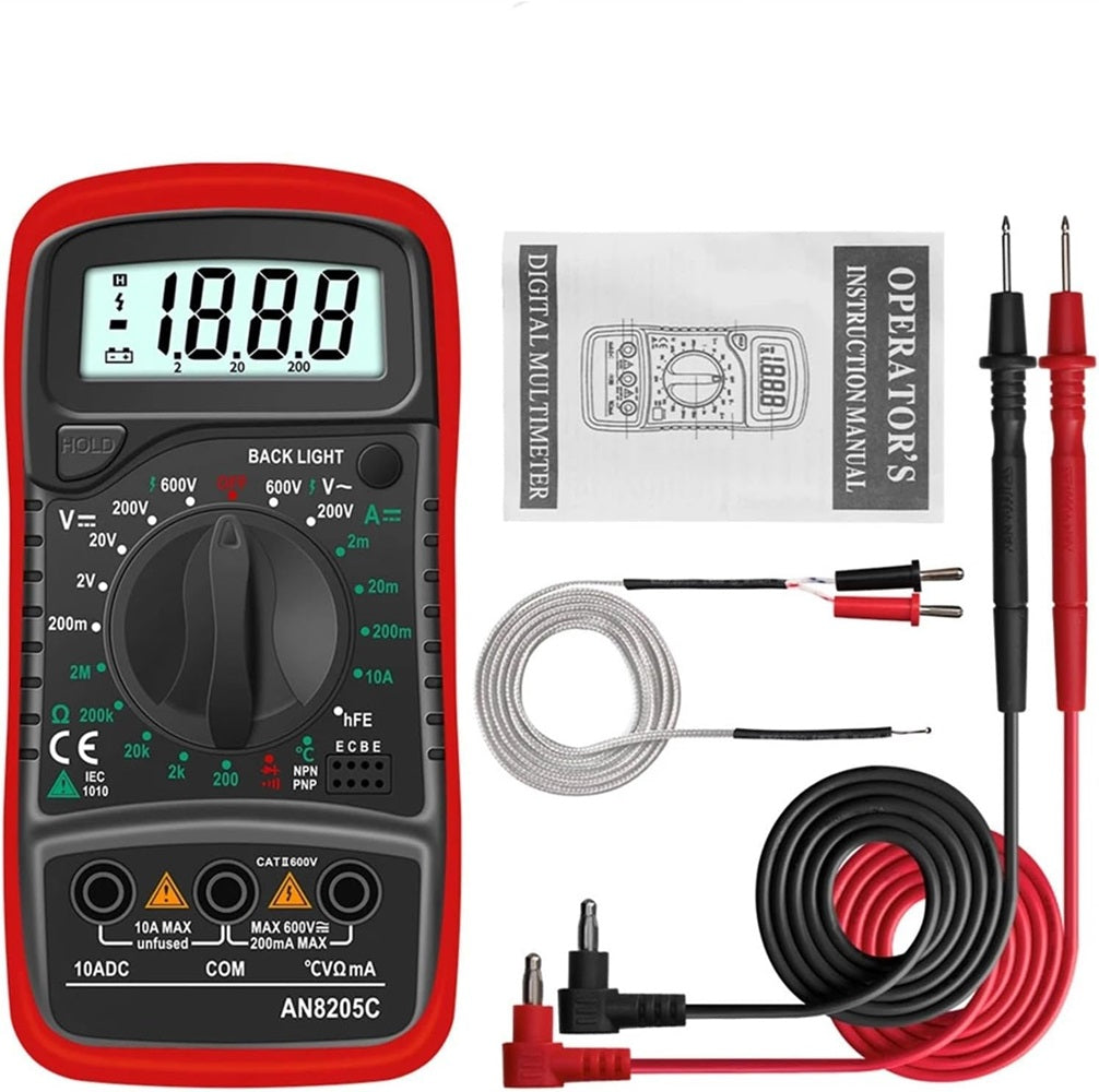 Multimètre Numérique Voltmètre 600V Testeur Electrique AC/DC Écran LCD + Pile