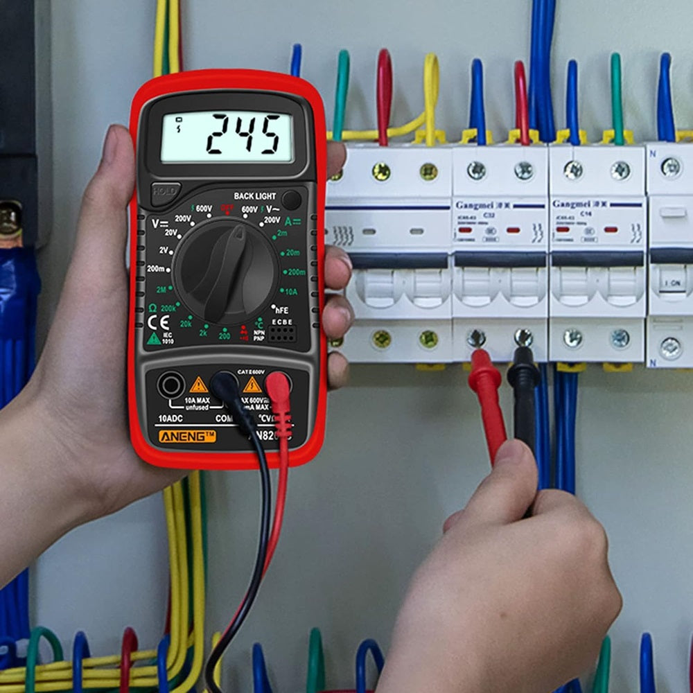 Multimètre Numérique Voltmètre 600V Testeur Electrique AC/DC Écran LCD + Pile