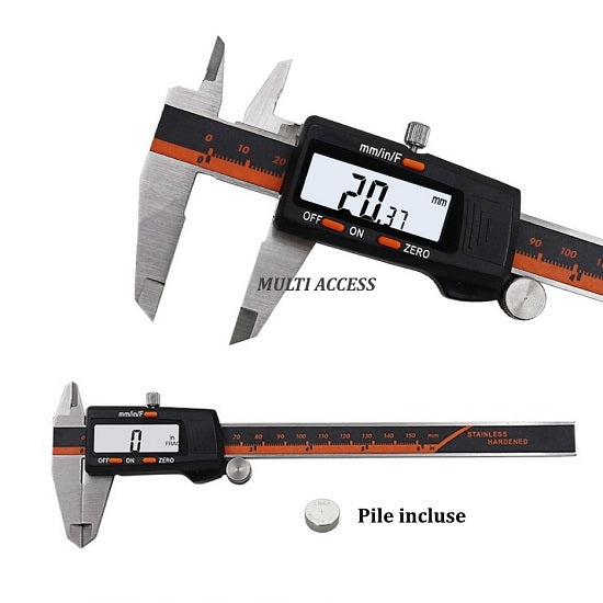 Pied à coulisse acier inoxydable micromètre digital LCD 150mm Vernier