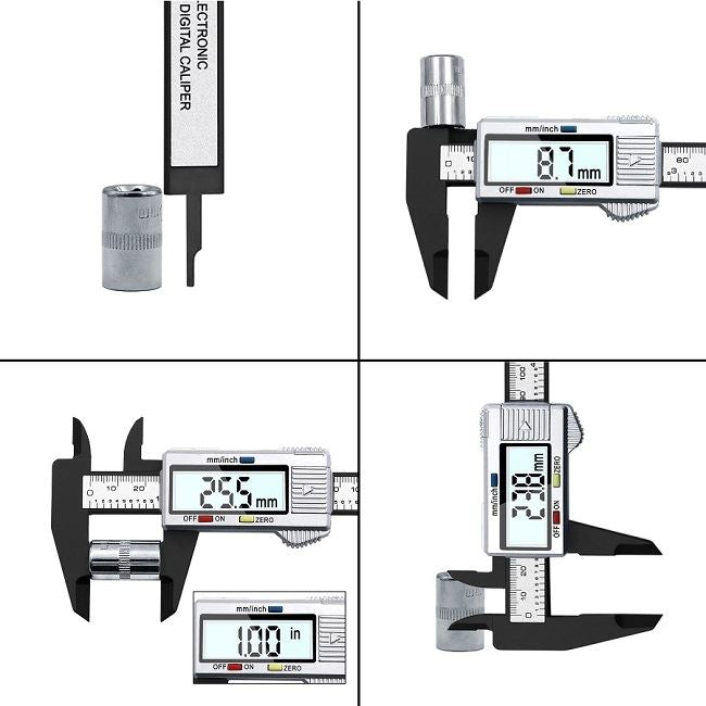 Pied à Coulisse Digital Fibre 0-150mm Caliper LCD Numérique Micromètre Vernier Caliper + Étui 2