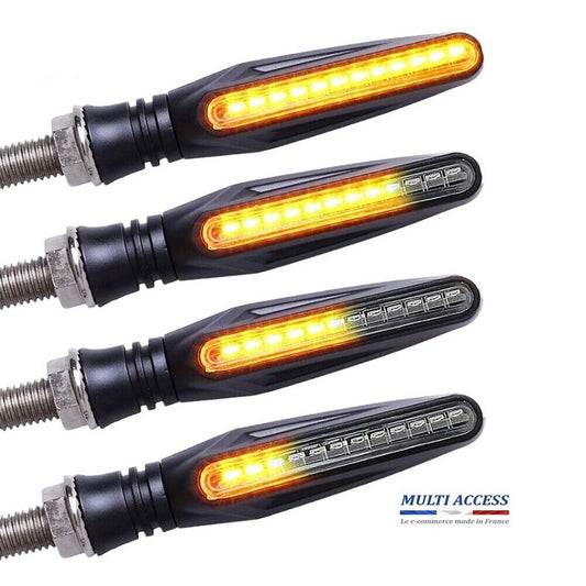 4 X Clignotants LED Séquentiel Ambre Moto Scooter Universel Ampoule Feu E11