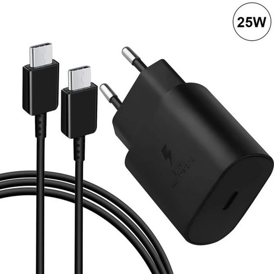 Chargeur 25W Rapide + Cable USB C pour Samsung Galaxy S24 S23 S22 S21 S20 Z