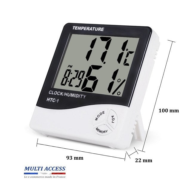 Horloge thermomètre hygromètre MaxMin digital calendrier 2