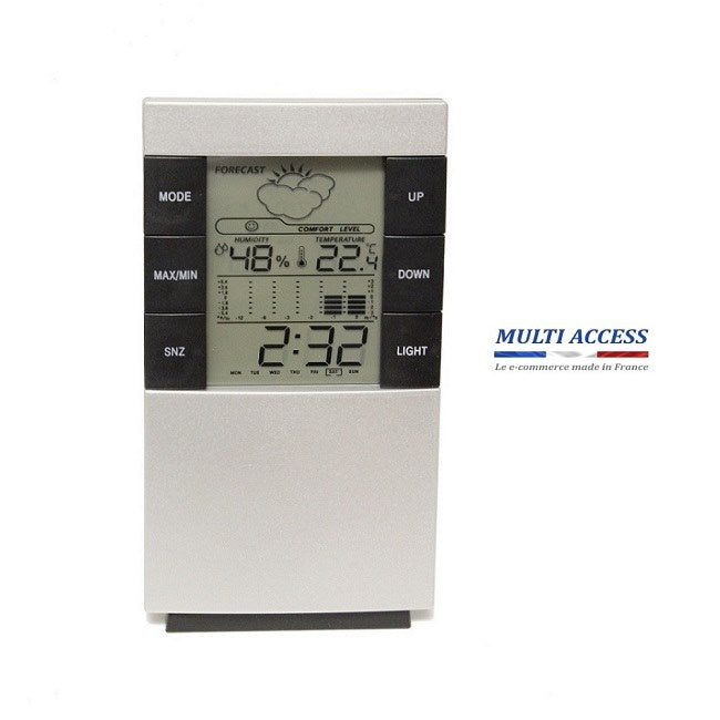 Station météo sans fil Thermomètre intérieur Hygromètre Horloge Digital 2
