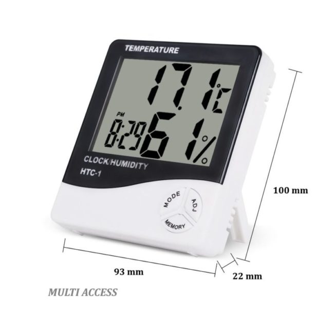 Thermomètre Hygromètre Numérique Digital Température Humidité Max/Min Heure